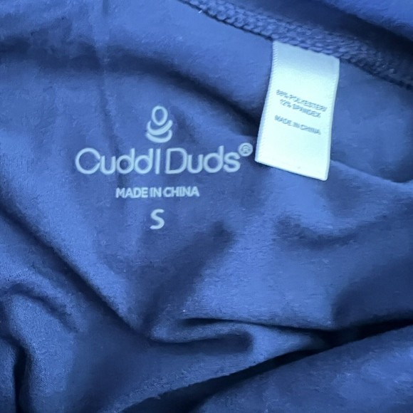 Set of 2 Leggings Cuddl Duds ~ sz S Flexwear Navy Texture Blue Print A391311 - Picture 4 of 4
